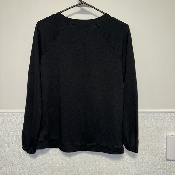 Women's eyeshadow Sweatshirt XS Black with Brown buttons Sweater Long Sleeve - Picture 7 of 9